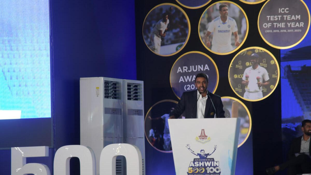 Legendary Indian spinner Anil Kumble showered praise on Ravichandran Ashwin during a felicitation ceremony organized by the Tamil Nadu Cricket Association (TNCA)