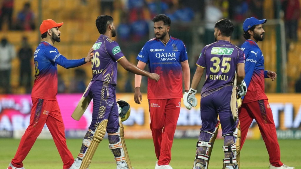 KKR vs RCB : KKR win by 7 wickets in a dominant IPL 2024 performance! Narine & Salt's explosive opening & disciplined bowling sealed the win.