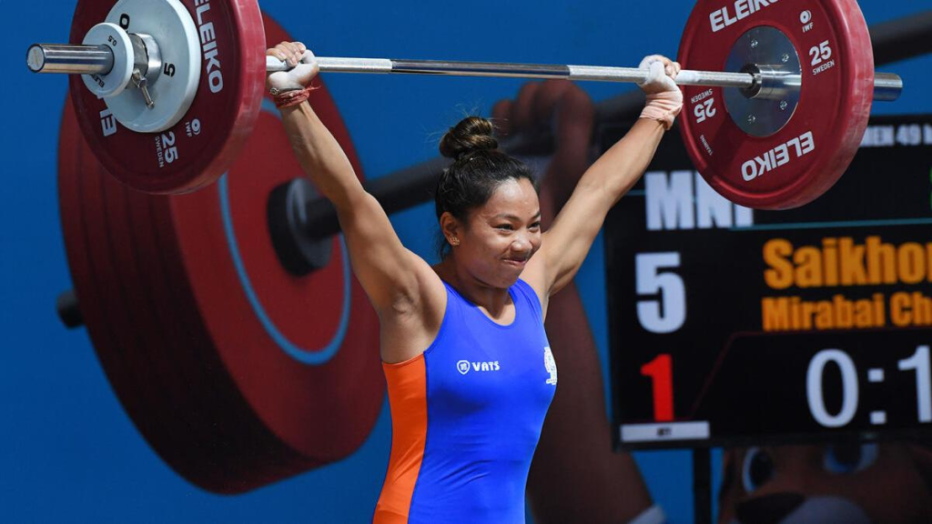 Mirabai Chanu bags near-certain qualification for Paris 2024 Olympics! The weightlifting star finished 3rd in the IWF World Cup (49kg Group B),