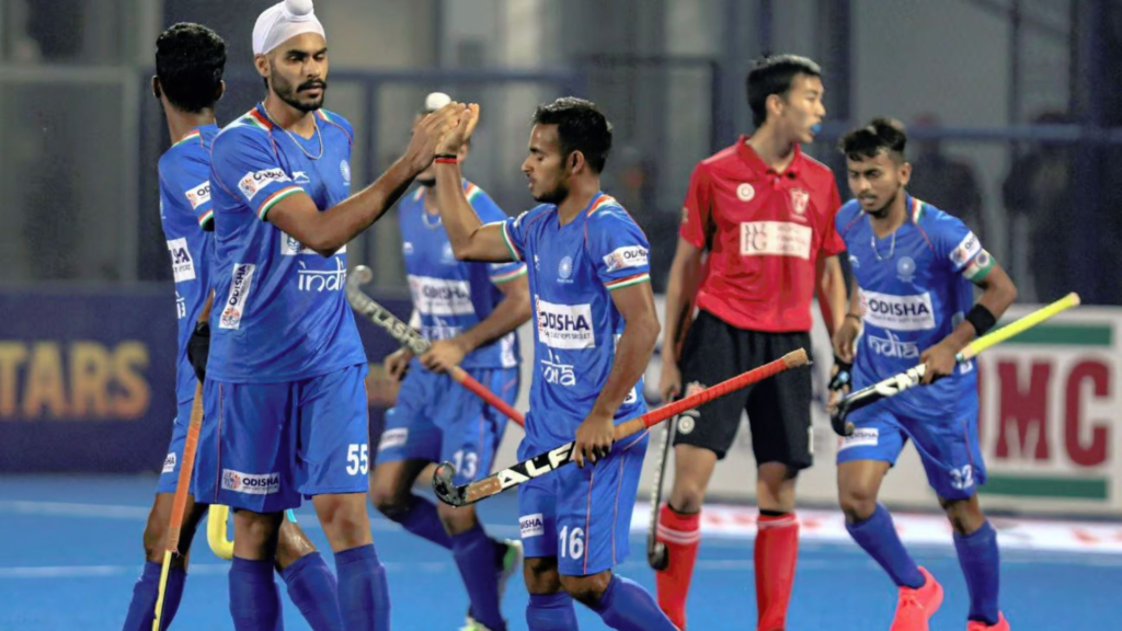 The Indian junior men's hockey team kicked off their European tour with victory, defeating Belgium 4-2 in a shoot-out after a 2-2 draw.